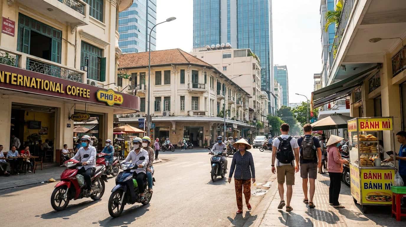 District 1 Saigon daily life Vietnamese and expat community vibrant