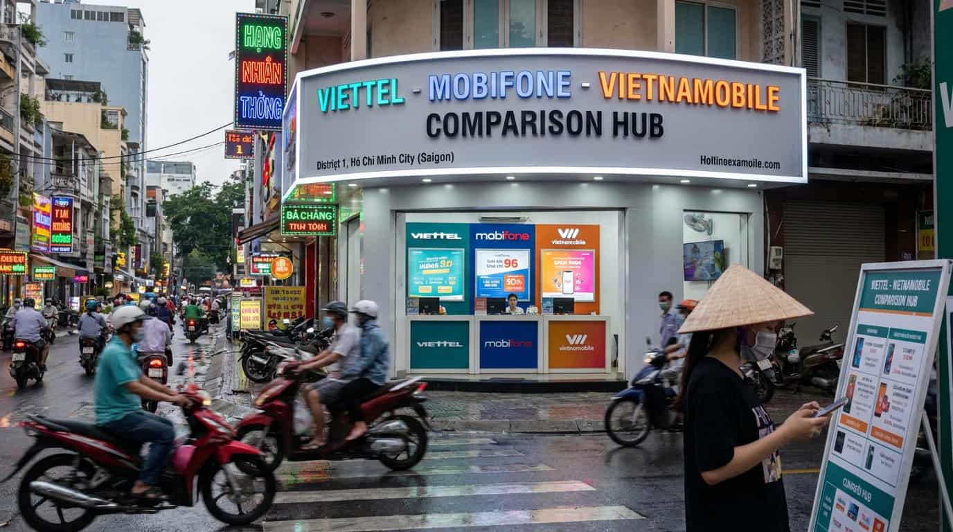 Saigon District 1 SIM Card Vietnam Viettel Mobifone Vietnamobile Compared urban 