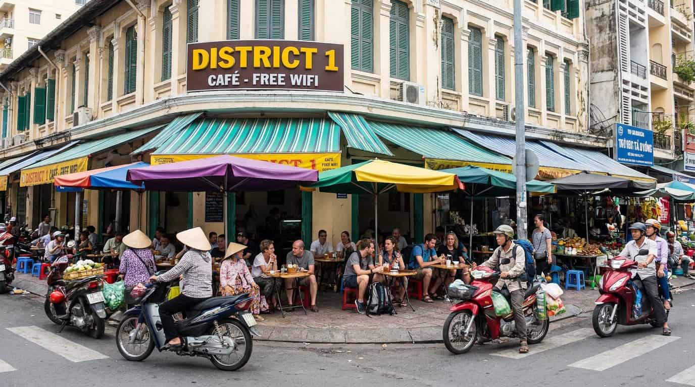 District 1 Saigon daily life Vietnamese and expat community vibrant