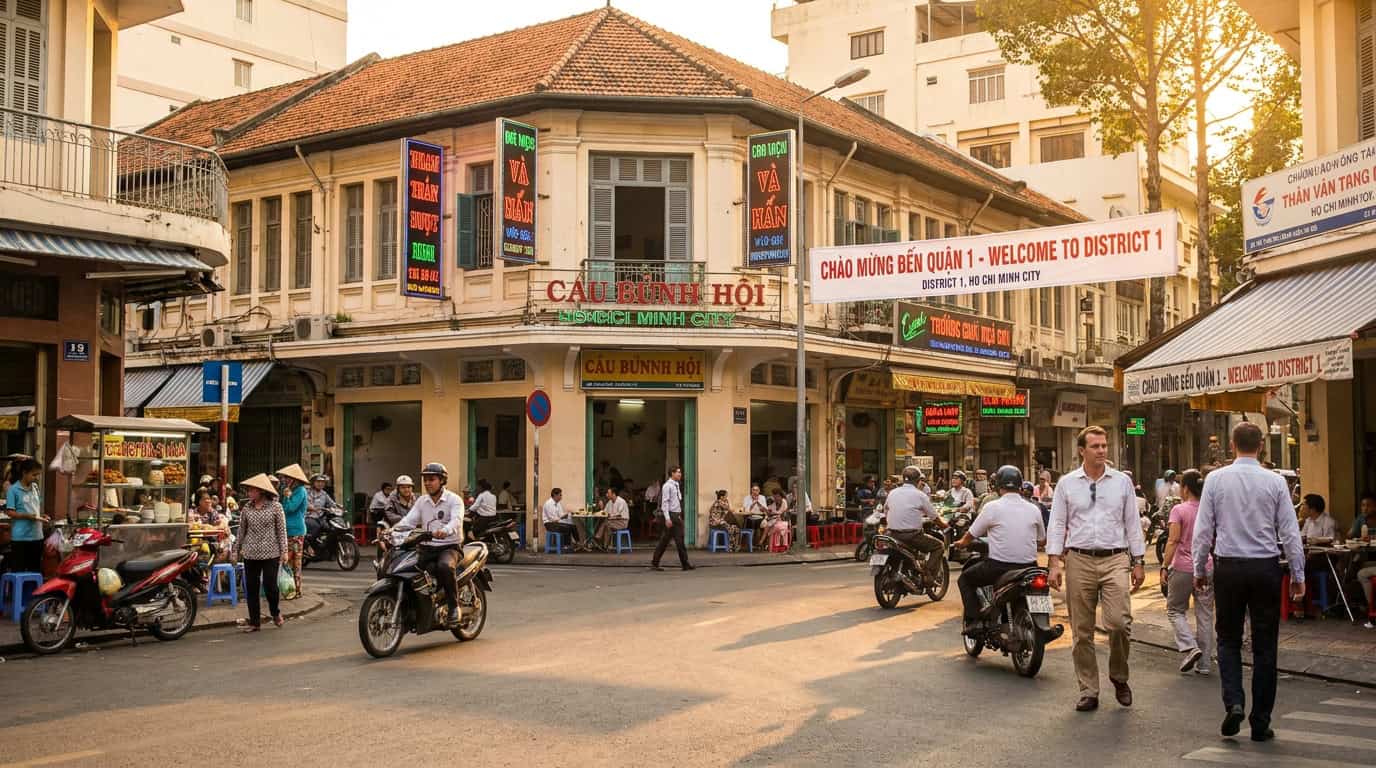 District 1 Saigon daily life Vietnamese and expat community vibrant