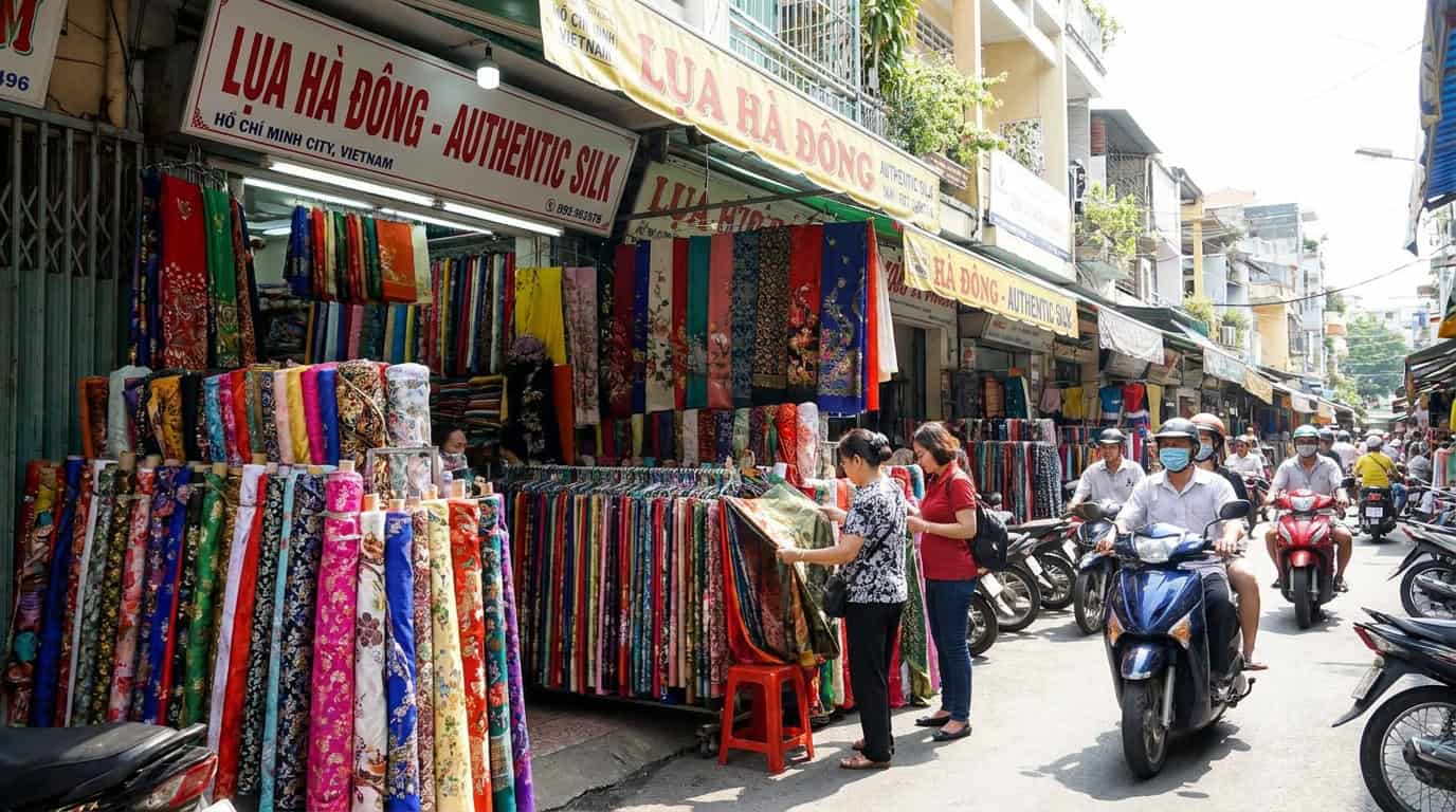 Silk Shopping Saigon Buy Authentic Vietnamese Silk Ho Chi Minh City market photo
