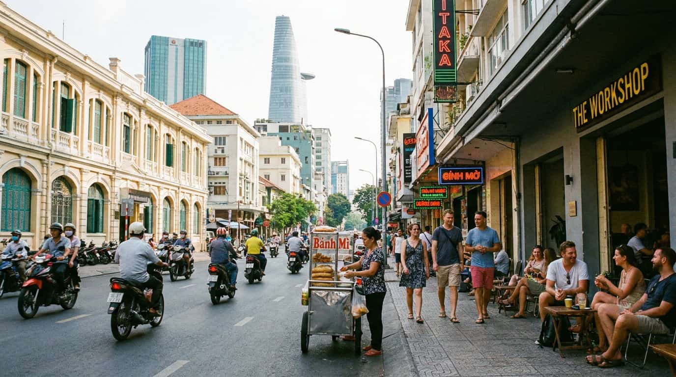 District 1 Saigon daily life Vietnamese and expat community vibrant
