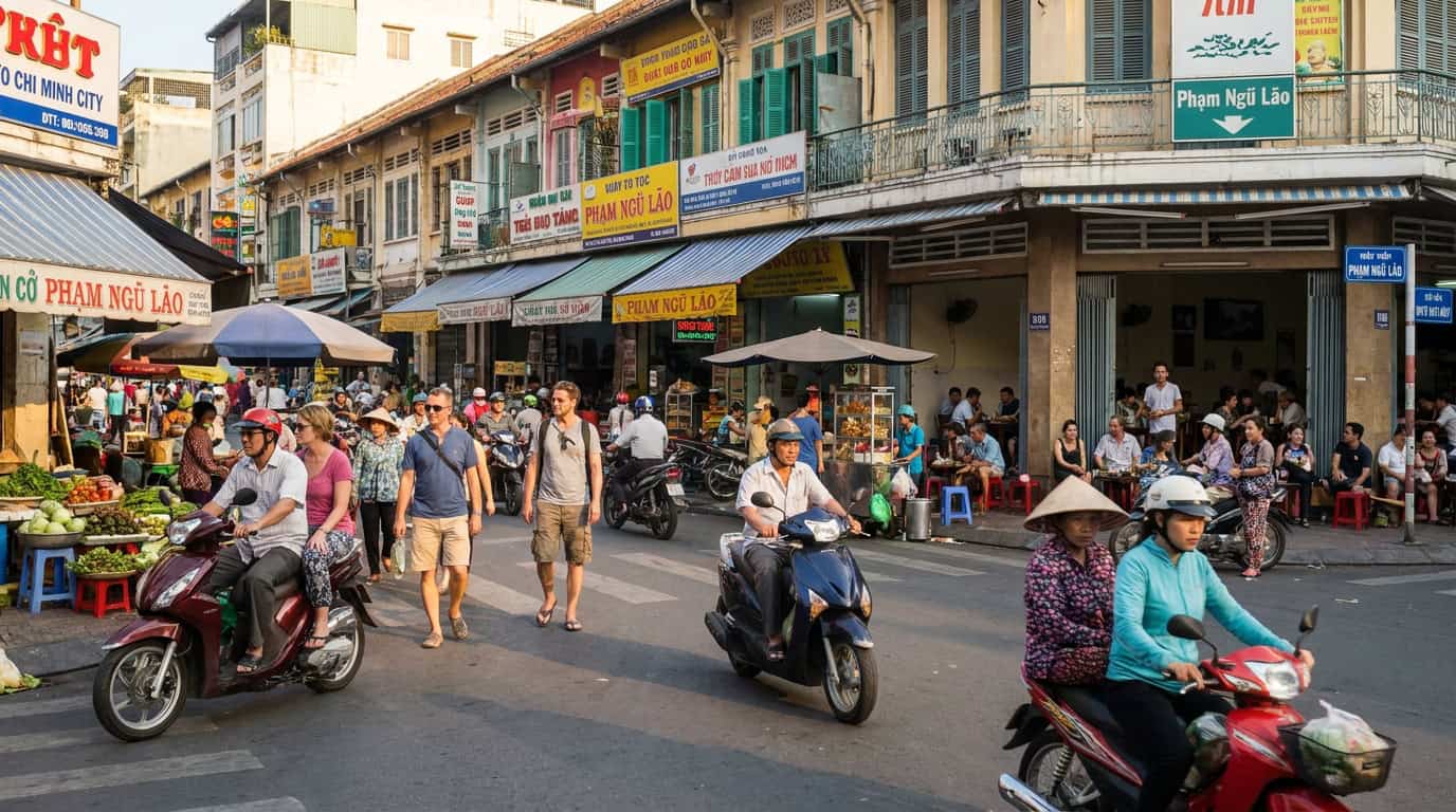 District 1 Saigon daily life Vietnamese and expat community vibrant