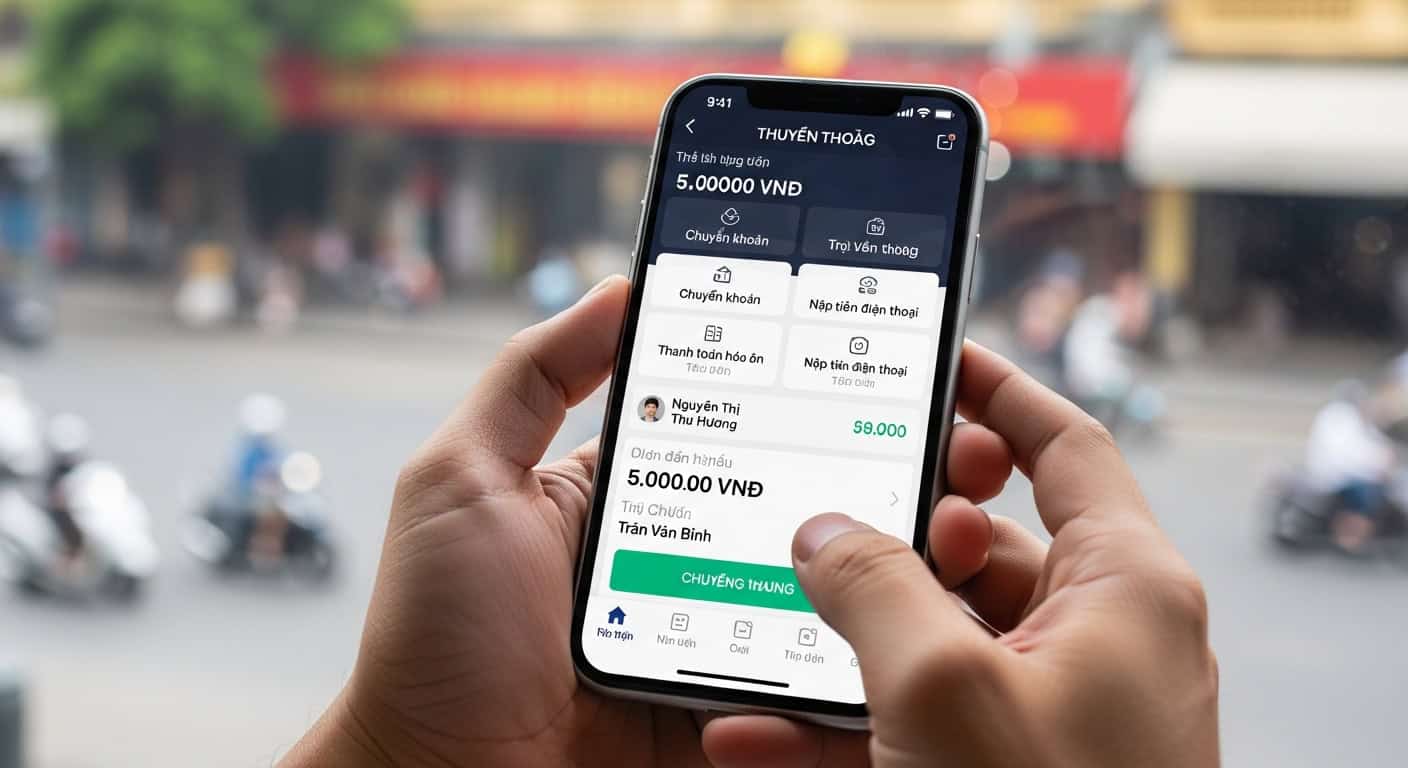 Online banking Vietnam expat mobile app digital transaction