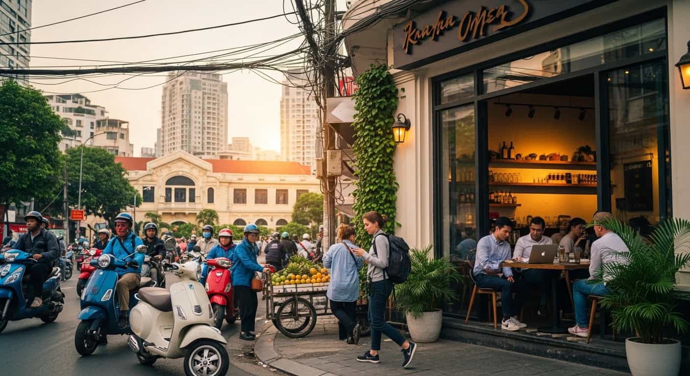 District 1 Saigon daily life Vietnamese and expat community vibrant