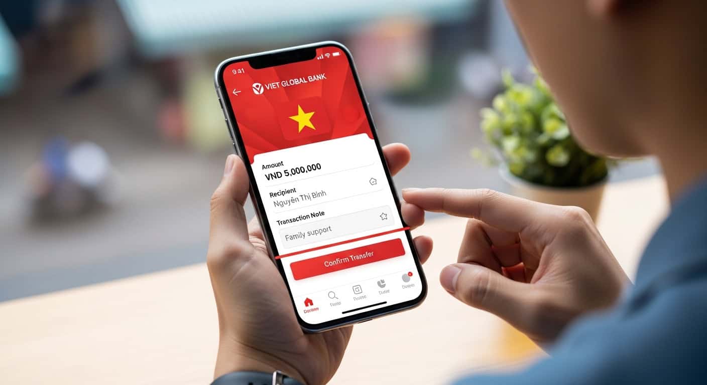 Online banking Vietnam expat mobile app digital transaction