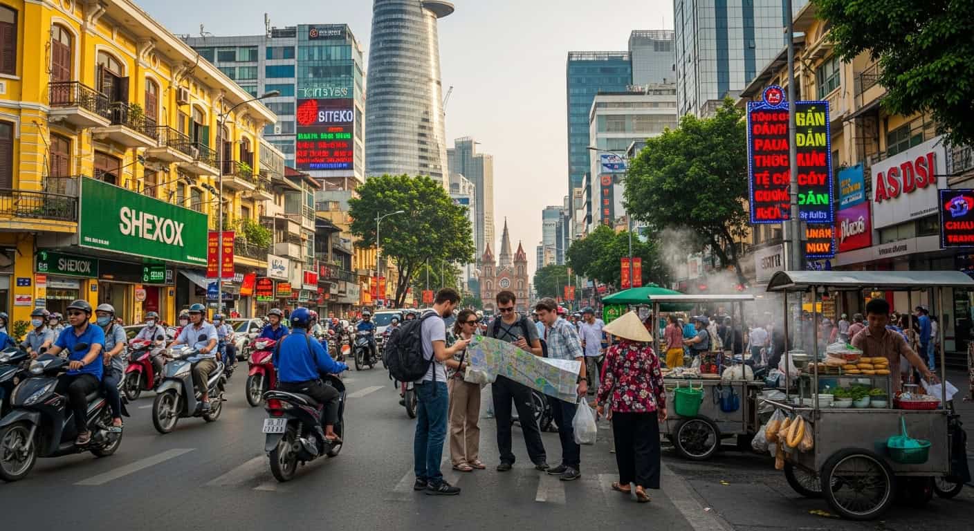 Saigon District 1 Ho Chi Minh City Tourists First Time Visitors urban life moder