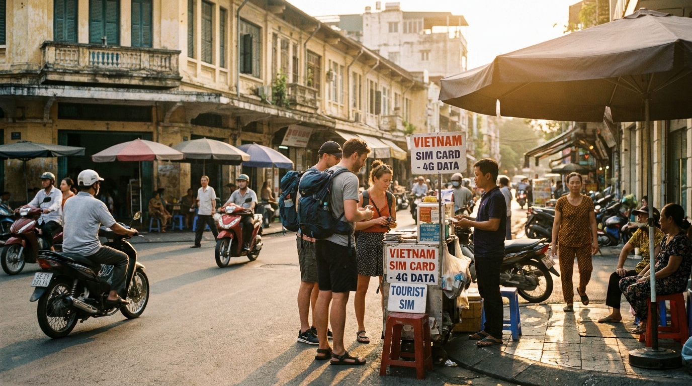 vietnam sim card tourists in saigon